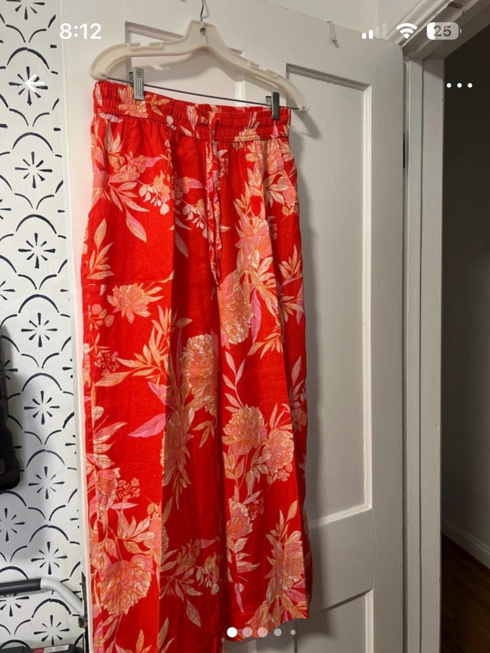 Cynthia Rowley Orange Floral Wide-Leg Pants